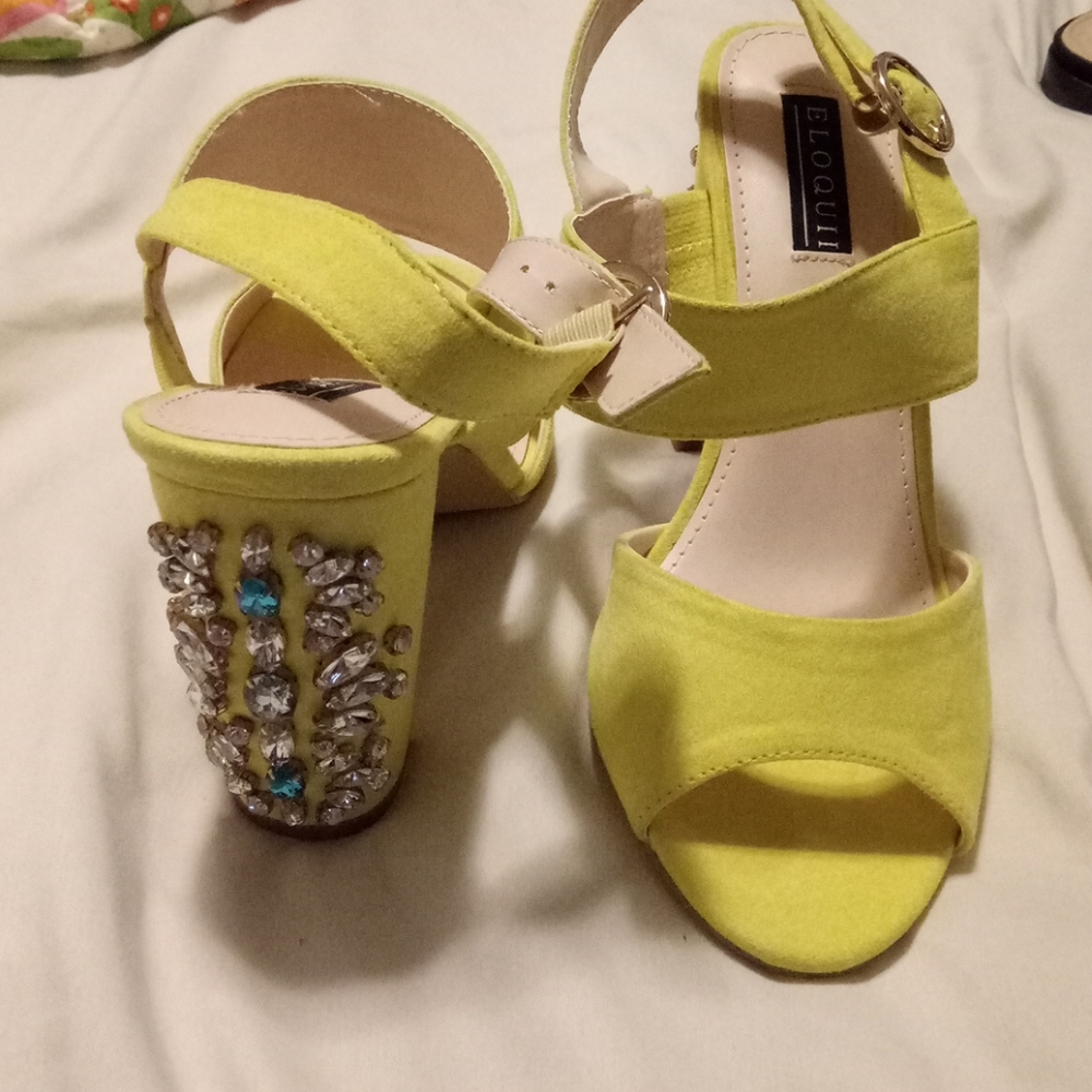 Wide width jeweled heels from Eloquii